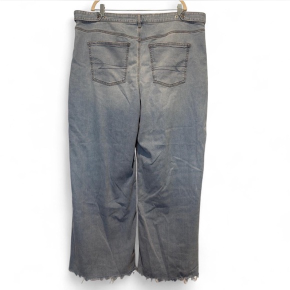 AE Dreamy Drape Stretch Super High-Waisted Baggy Wide-Leg Jeans 20R Backyard BBQ - Picture 5 of 11